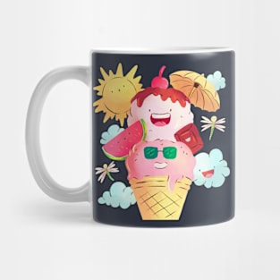 Watercolor Summer Ice cream Mug